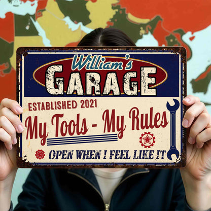 Rectangular Iron Sign, Personalized Workshop Humor Decor, Creative Gift for Tool Lovers