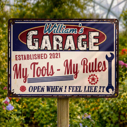 Rectangular Iron Sign, Personalized Workshop Humor Decor, Creative Gift for Tool Lovers