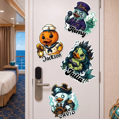 Cartoon Sailor, Pirate & Mermaid Duck Acrylic Magnet for Spooky Cruise, Creative Family Gift