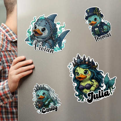 Cartoon Sailor, Pirate & Mermaid Duck Acrylic Magnet for Spooky Cruise, Creative Family Gift