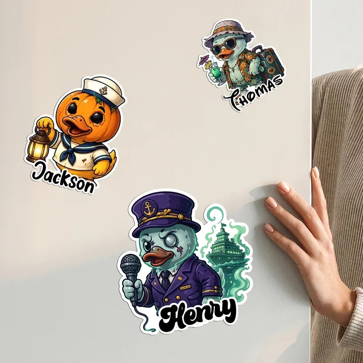 Cartoon Sailor, Pirate & Mermaid Duck Acrylic Magnet for Spooky Cruise, Creative Family Gift