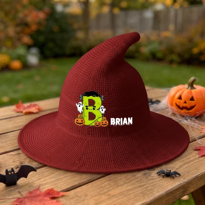 Knitted Witch Hat, Personalized Spooky Keepsake for Autumn Dress Up, Unique Creative Gift for Kids