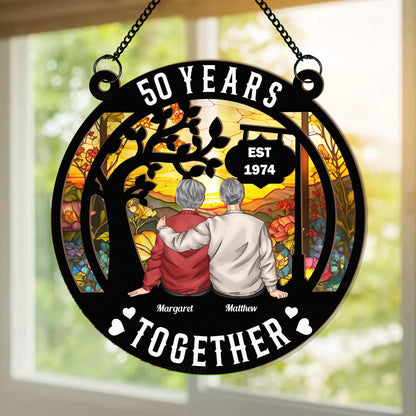 Together Always – Custom Wood and Acrylic Layered Ornament for Couples, Romantic Gift to Celebrate Lifelong Love
