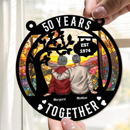 Together Always – Custom Wood and Acrylic Layered Ornament for Couples, Romantic Gift to Celebrate Lifelong Love
