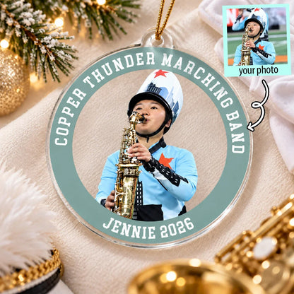 Personalized Marching Band Acrylic Ornament, Custom Photo Keepsake on a Christmas Tree, Unique Gift for Students