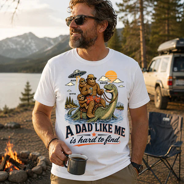 Personalized Bigfoot Classic Tee, A Dad Like Me Retro Lake Monster Shirt, Unique Gift for Dad