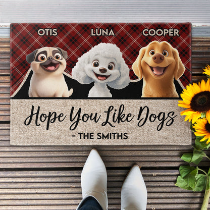 Hope You Like Dogs - Personalized Pet-Themed Doormat, Perfect for Home Decor and Valentine's Gifts, Available in Standard and Premium Options