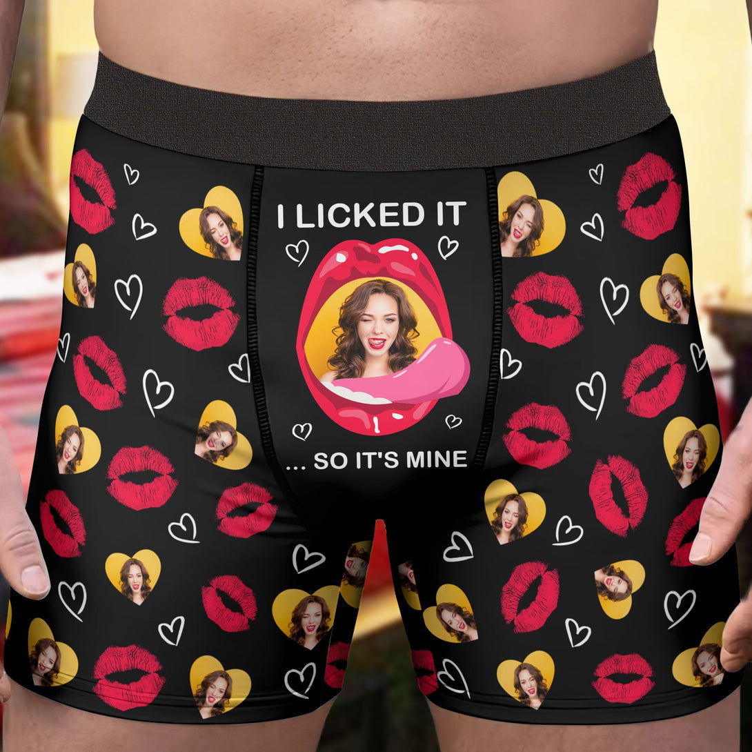 I Licked It So It's Mine - Personalized Photo Men's Boxer Briefs