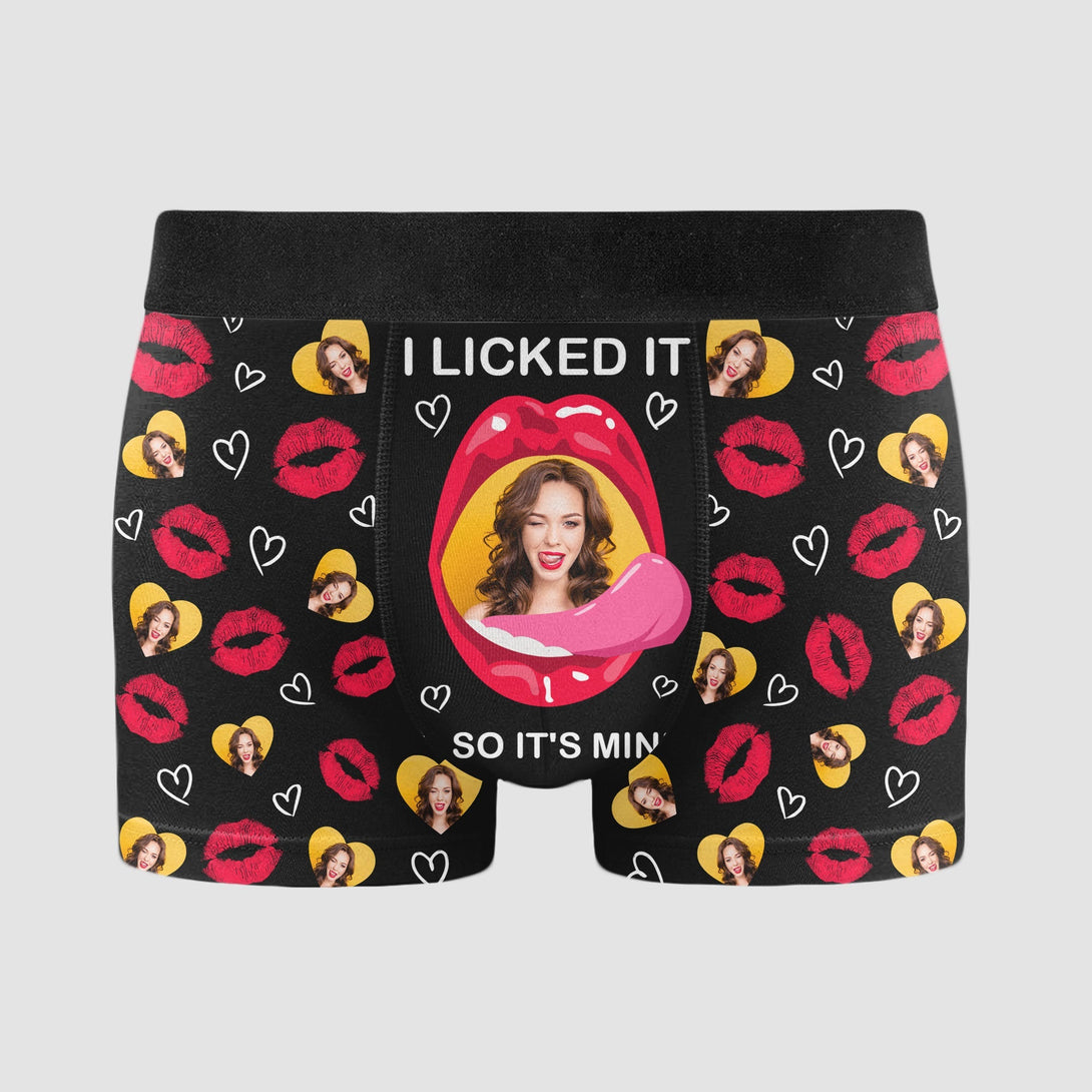 I Licked It So It's Mine - Personalized Photo Men's Boxer Briefs