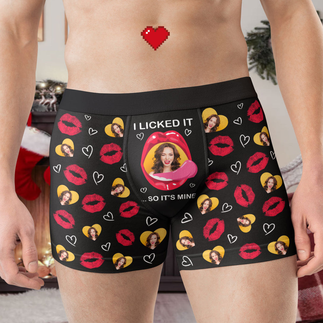 I Licked It So It's Mine - Personalized Photo Men's Boxer Briefs