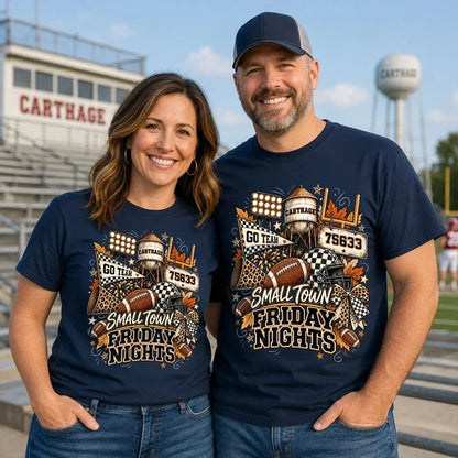 Personalized Classic Tee, Small Town Friday Nights Football Shirt, Unique Gift for Football Fans