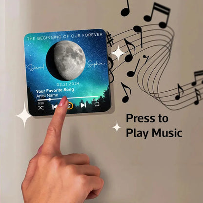 Acrylic Music Magnet, Night Sky & Moon Design, Custom Song Look, Creative Gift for Him or Her, Romantic Keepsake