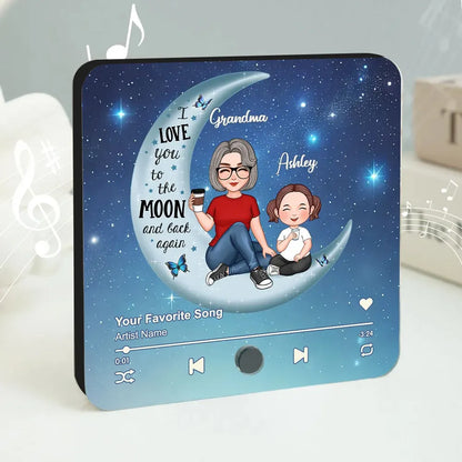 I Love You to the Moon Acrylic Music Magnet – A Heartfelt Gift for Grandma with Clear Print & Lasting Charm