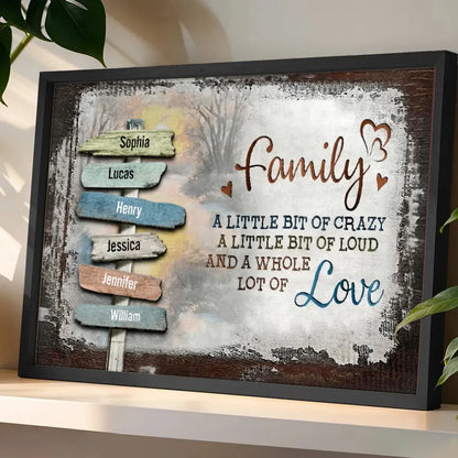 "A Little Lot of Love" Personalized Family Sign Canvas or Poster | Rustic Farmhouse Wall Decor | Unique Heartfelt Home Gift