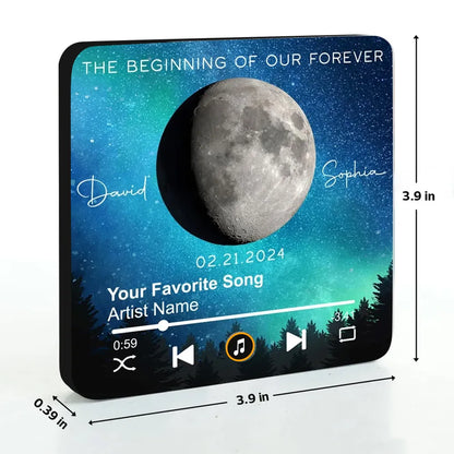 Acrylic Music Magnet, Night Sky & Moon Design, Custom Song Look, Creative Gift for Him or Her, Romantic Keepsake