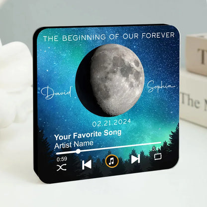 Acrylic Music Magnet, Night Sky & Moon Design, Custom Song Look, Creative Gift for Him or Her, Romantic Keepsake