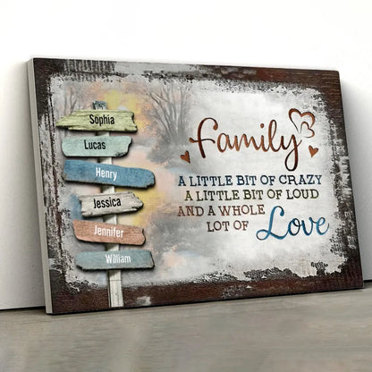 "A Little Lot of Love" Personalized Family Sign Canvas or Poster | Rustic Farmhouse Wall Decor | Unique Heartfelt Home Gift