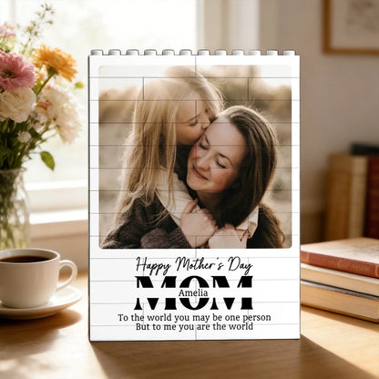 Custom PVC Building Brick Puzzle for Mom - Happy Mother's Day Photo Keepsake, Heartwarming Unique Gift