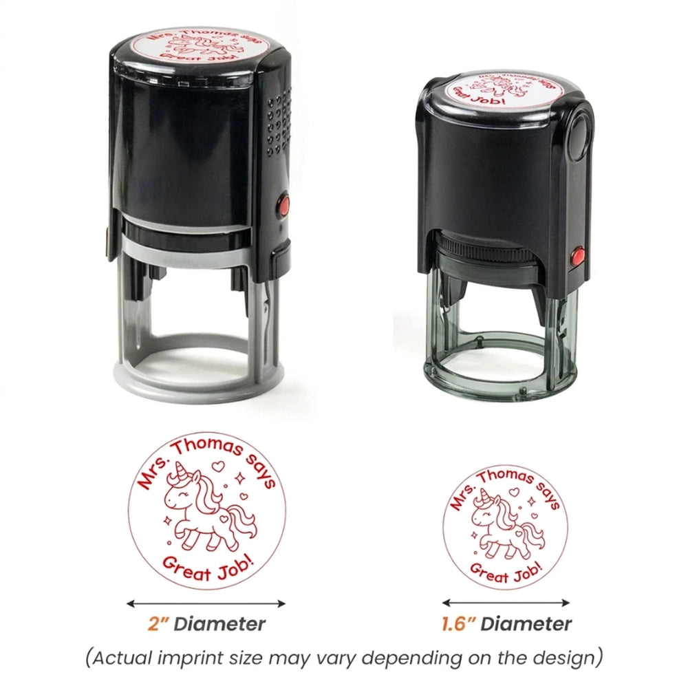 Personalized Round Self-Inking Stamp With Teacher Encouragement Phrases, Creative Gift For Teachers