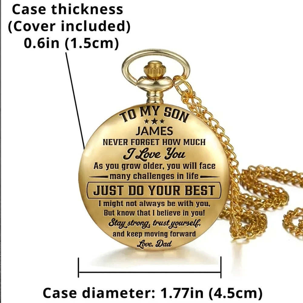 Custom Pocket Watch, I Believe In You Keepsake, Creative Gift for Son with Timeless Style