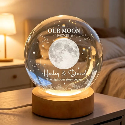 Personalized Moon Globe Lamp, Starry Custom Design for Couple, Unique Romantic Gift