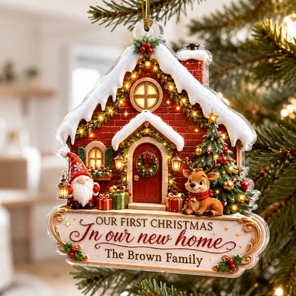 Our First Christmas in Our New Home Personalized Acrylic Ornament, Heartwarming Creative Gift for New Homeowners