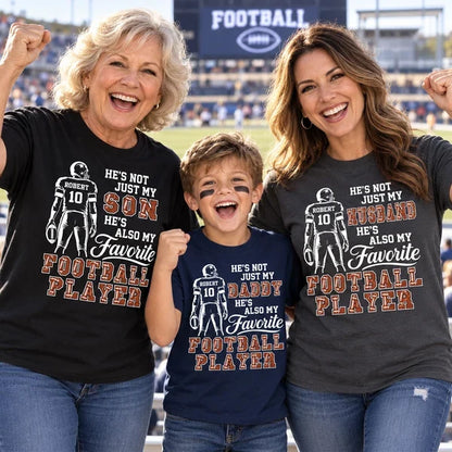 Personalized Classic Tee, My Favorite Football Player Quote, Creative Stadium Gift for Wife