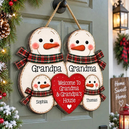 Personalized Wooden Sign, Welcome to Grandma & Grandpa's House, Heartwarming Creative Gift for Grandparents