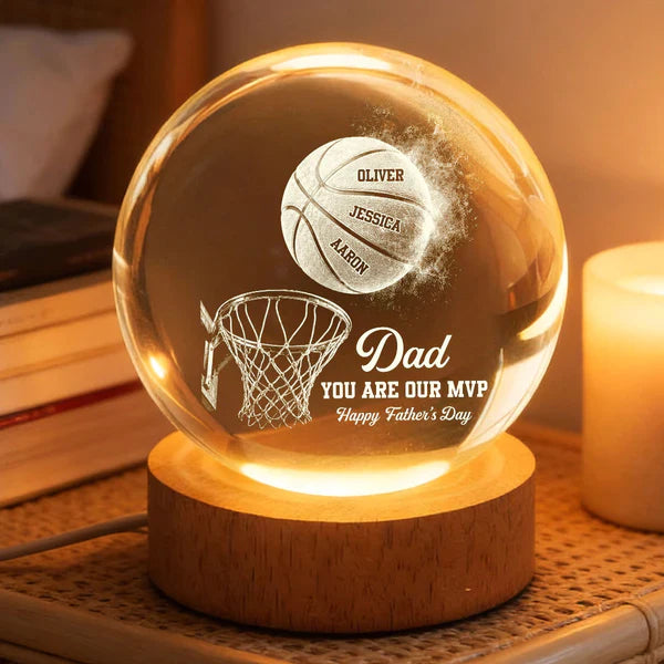 Personalized Basketball Globe Lamp for Dad, You Are Our MVP Father's Day Unique Gift