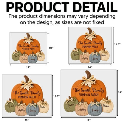 Personalized Shaped Yard Sign, Rustic Family Pumpkin Patch Decor, Unique Fall Gift for Family