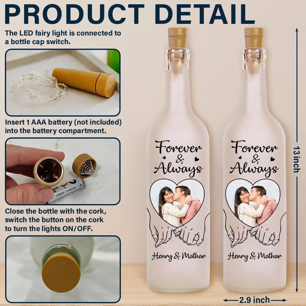 Gift For Couples, Gift For Wife, Gift For Husband, Gift For Girlfriend, Gift For Boyfriend - Custom Photo You & Me We Got This - Personalized Bottle Light
