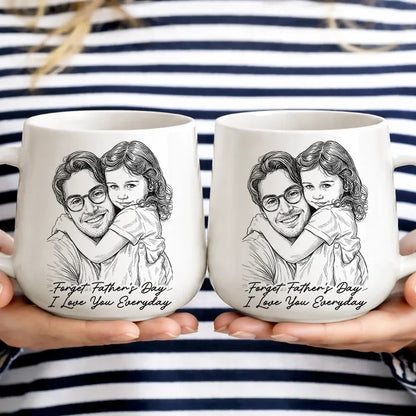 Tapered Ceramic Mug, Personalized Father and Child Keepsake for Coffee Moments, Creative Gift for Dad