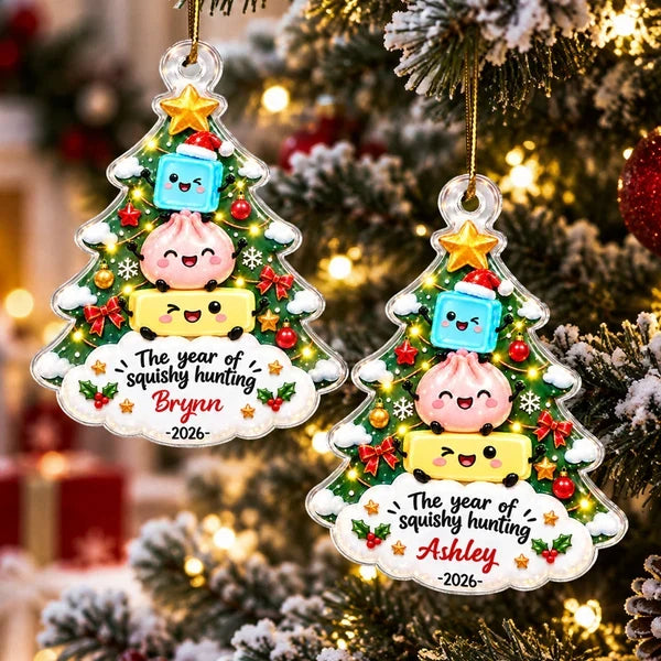 Joyful Stacked Squishies Acrylic Ornament, Personalized Keepsake for Hanging on the Tree and Creative Gift for Kids