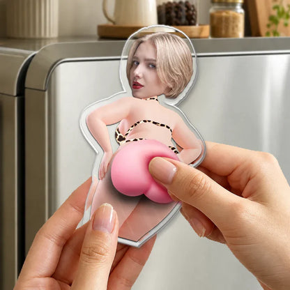Personalized Silicone Acrylic Magnet, Hope Your Day Is Nice Pink Hair Fridge Decor, Unique Creative Gift for Wife Girlfriend Friend