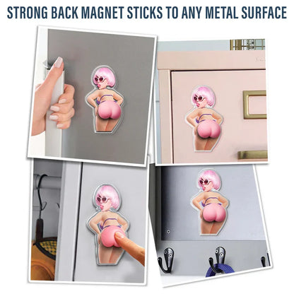 Personalized Silicone Acrylic Magnet, Hope Your Day Is Nice Pink Hair Fridge Decor, Unique Creative Gift for Wife Girlfriend Friend