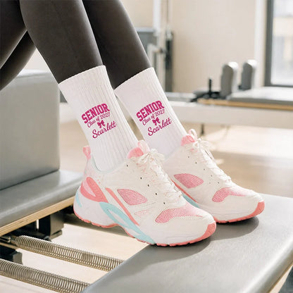 Personalized Embroidered Socks, Custom Senior Class Style, Unique Graduation Gift for Her