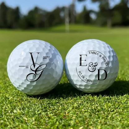 Personalized Golf Ball with Elegant Couple Monogram, Unique Wedding Gift for Golf Lovers