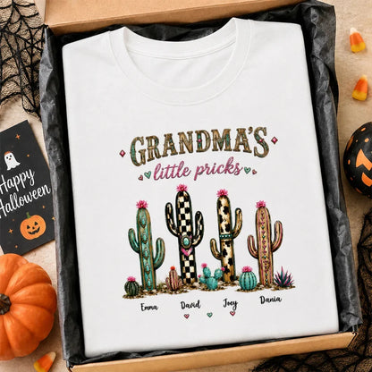 Personalized Grandma Sweatshirt, Cactus Little Pricks Design, Unique Gift With Fall Desert Style