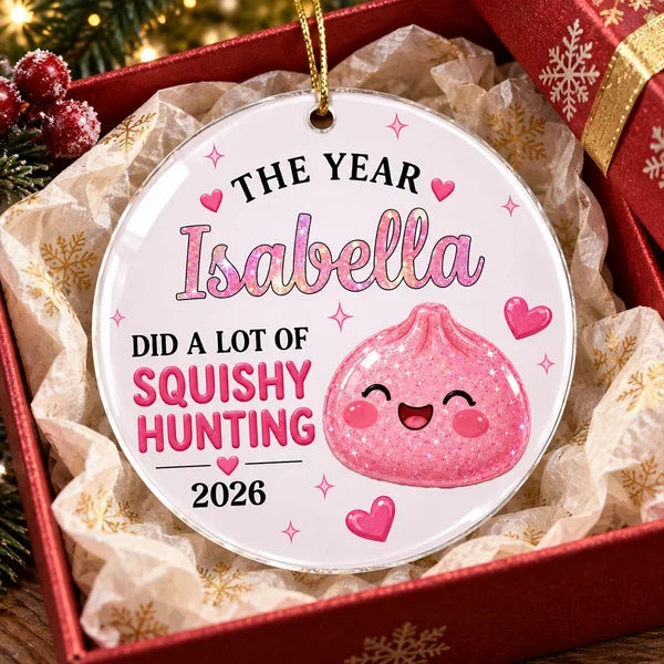Personalized Acrylic Ornament, Rainbow Dumpling on Christmas Tree, Unique Gift for Kids, Teens & Family