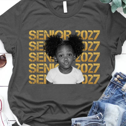 Personalized Photo Classic Tee, Bold Senior Design for Graduation, Unique Gift for a Graduate