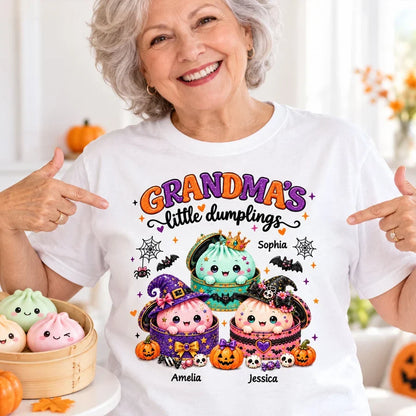 Personalized Grandma's Little Dumplings Classic Tee, Cute Halloween Illustration, Unique Gift for Grandma