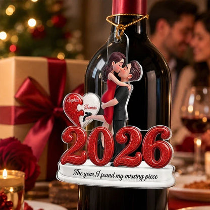 Personalized Acrylic Ornament, Embracing Couple and Missing Piece Quote, Creative Gift for Couples