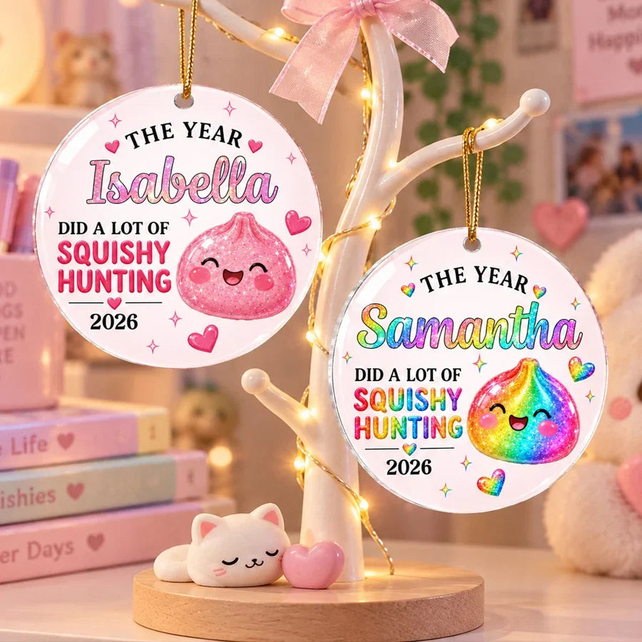 Personalized Acrylic Ornament, Rainbow Dumpling on Christmas Tree, Unique Gift for Kids, Teens & Family