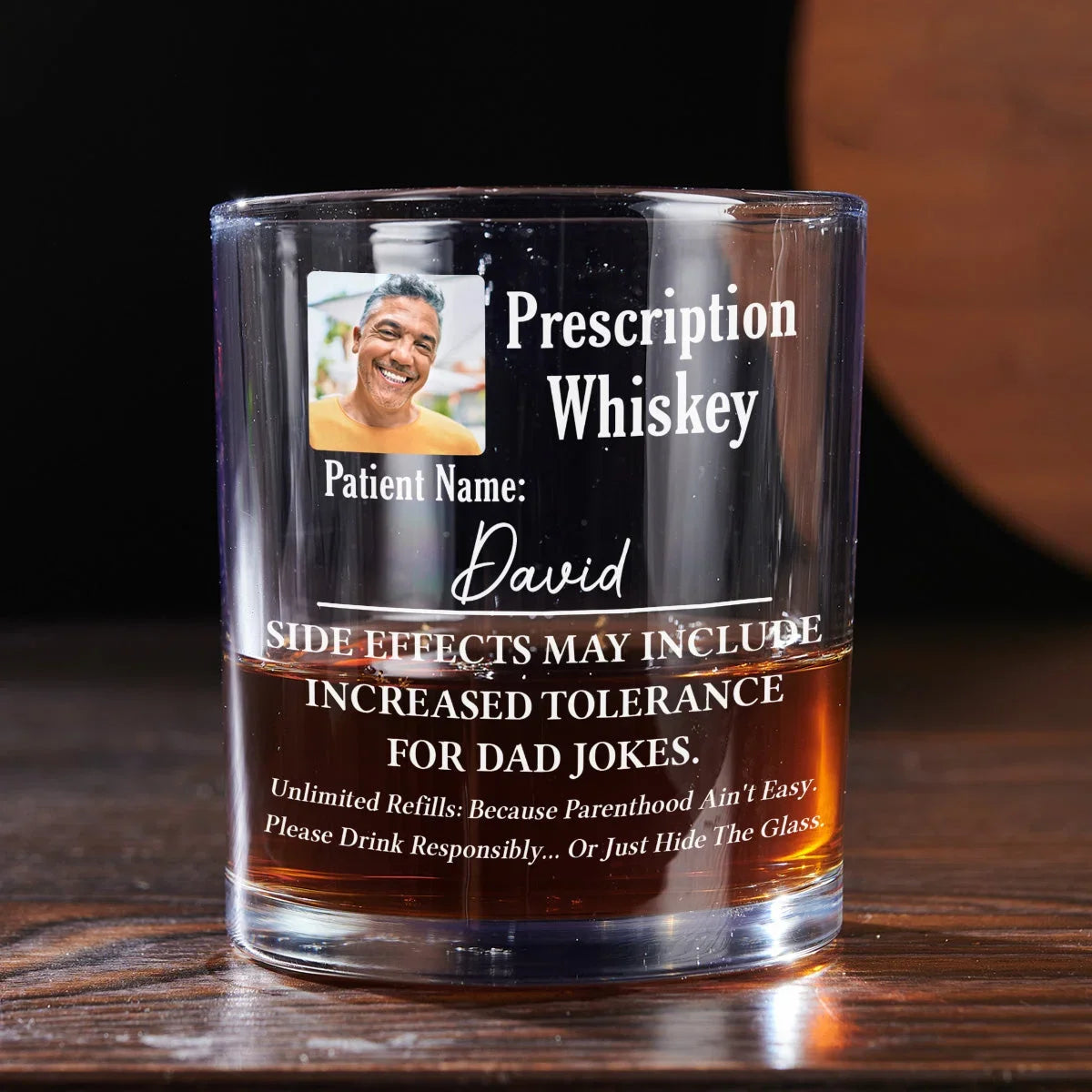 Personalized Whiskey Glass with Parenthood Humor, Creative Gift for Tired Parents and Relaxed Evenings