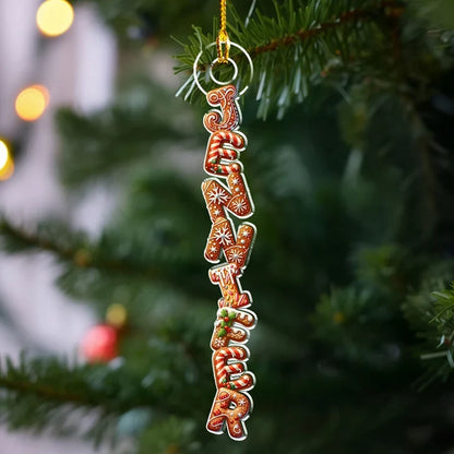 Personalized Gingerbread Letter Acrylic Ornament, Sweet Christmas Keepsake, Creative Gift for Kids and Family