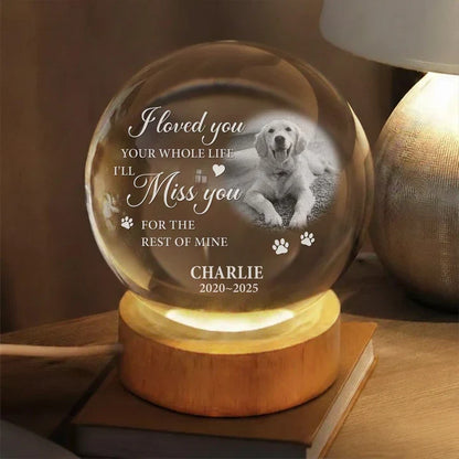 Forever in My Heart Personalized Globe Lamp, Gentle Pet Remembrance and Creative Gift for Dog Owners