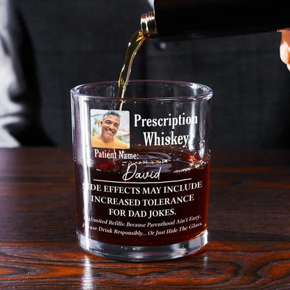 Personalized Whiskey Glass with Parenthood Humor, Creative Gift for Tired Parents and Relaxed Evenings