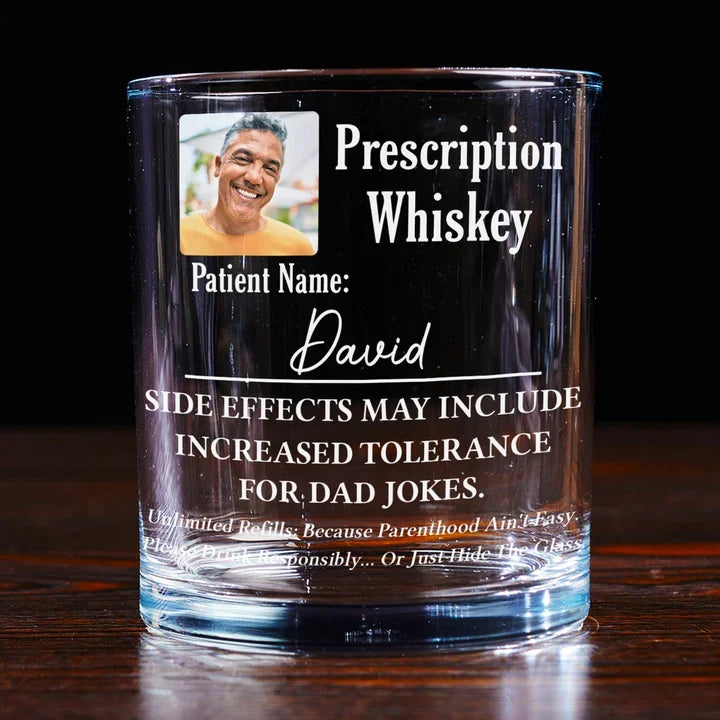 Personalized Whiskey Glass with Parenthood Humor, Creative Gift for Tired Parents and Relaxed Evenings
