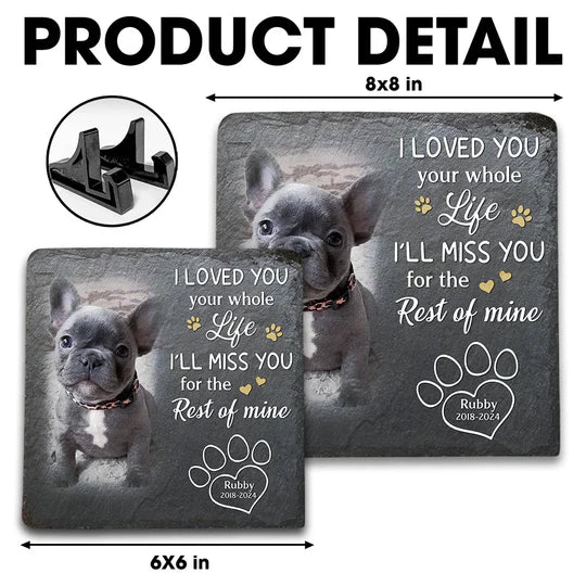 Personalized Dog Memorial Square Stone, Custom Missing You Quote, Unique Sympathy Gift for Pet Owners