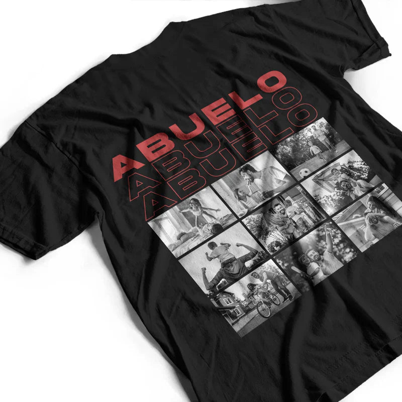 Personalized Classic Tee With Dad Playing With Kids Photo Collage, Unique Gift For Father